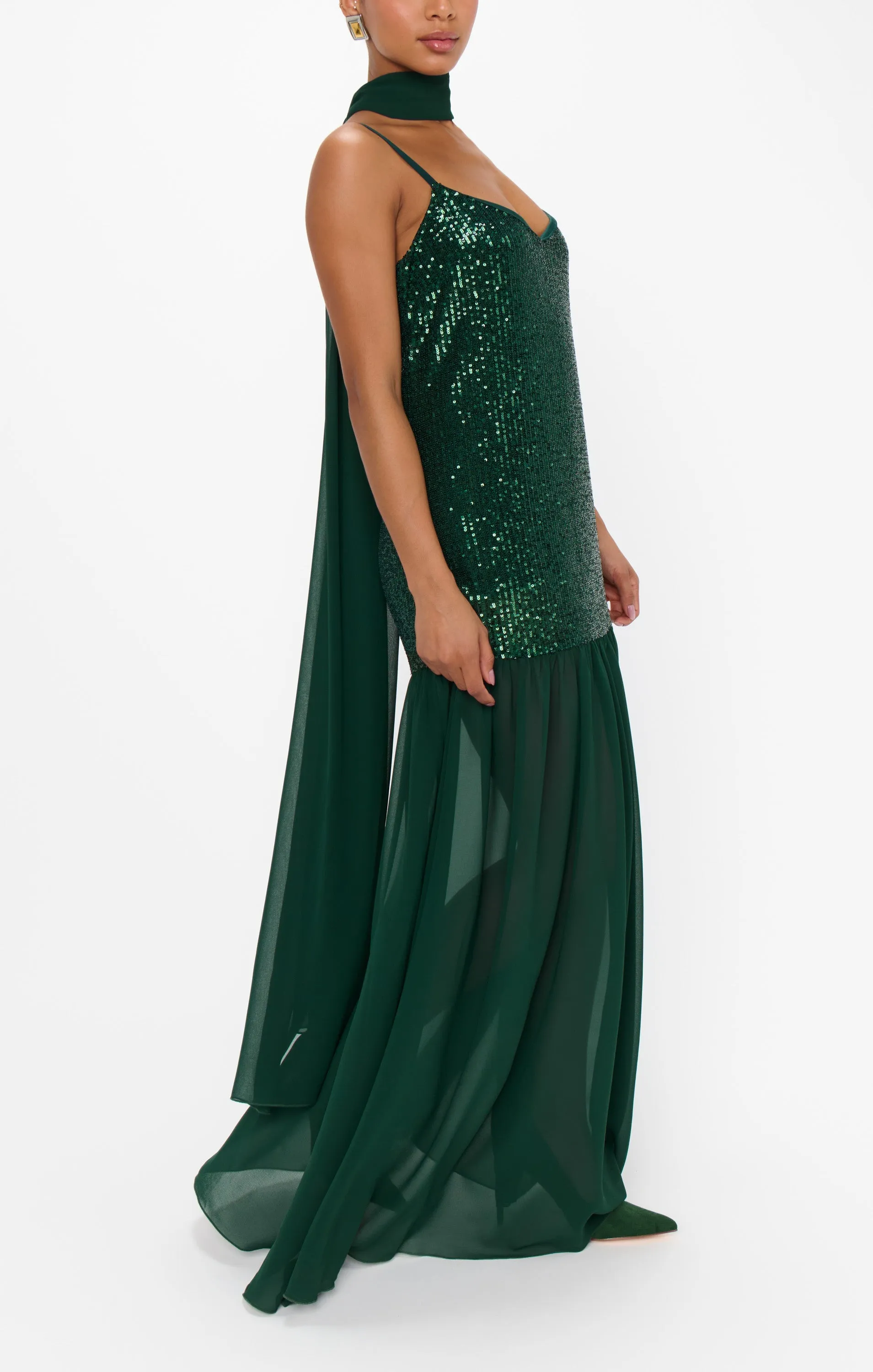 Dalia Maxi Dress ~ Emerald Sequins sold by Show Me Your MuMu product image thumbnail 2