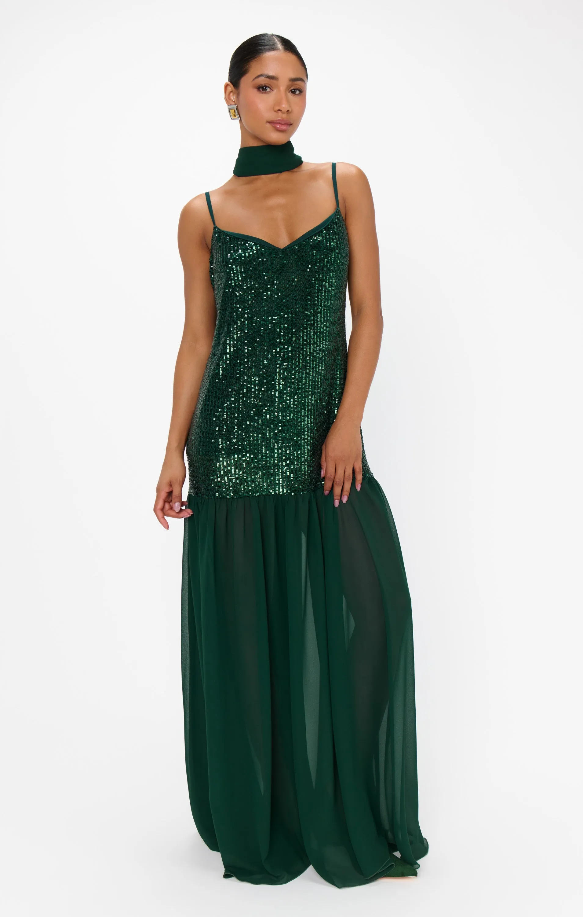 Dalia Maxi Dress ~ Emerald Sequins sold by Show Me Your MuMu product image thumbnail 3