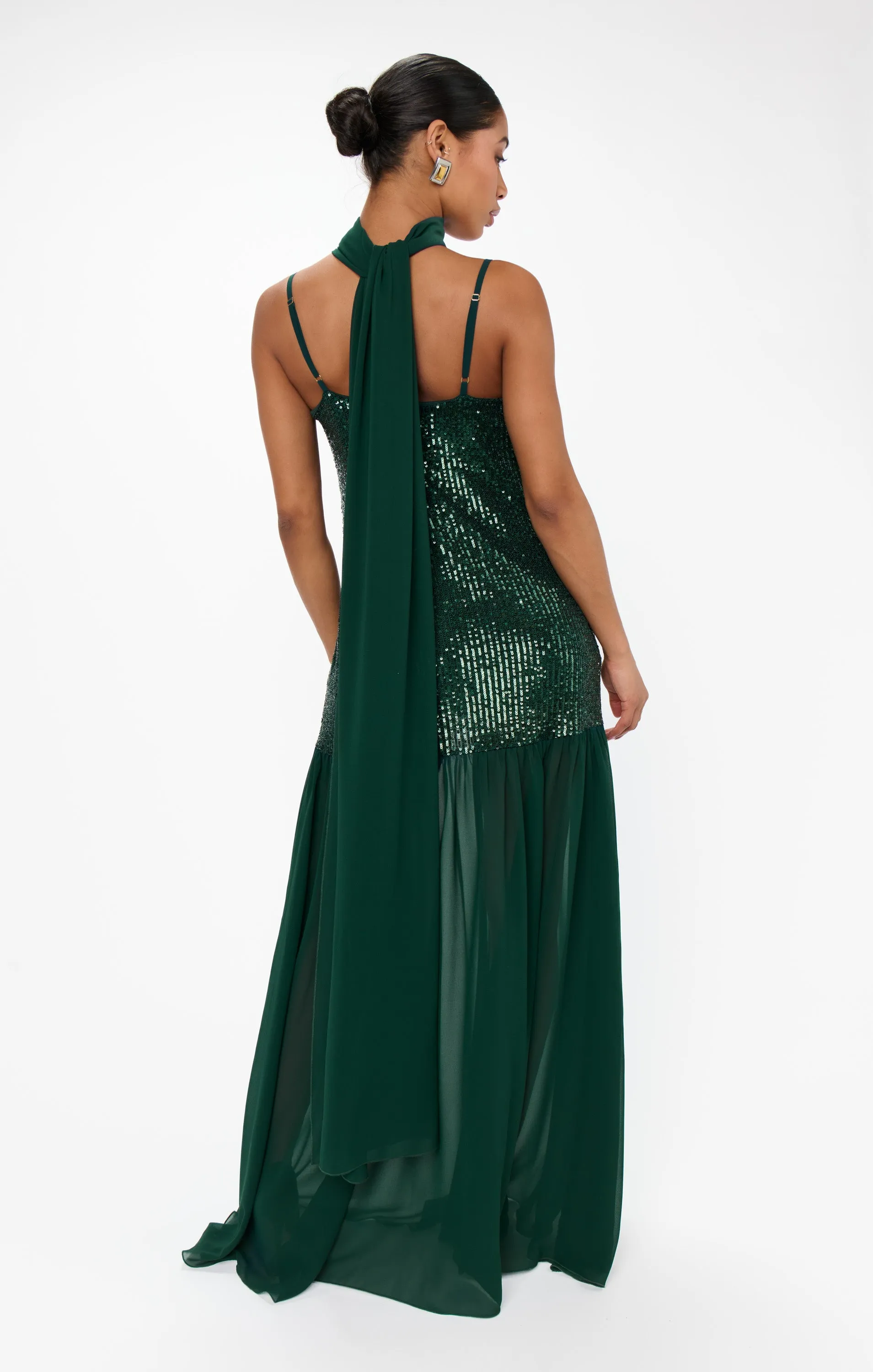 Dalia Maxi Dress ~ Emerald Sequins sold by Show Me Your MuMu product image thumbnail 4