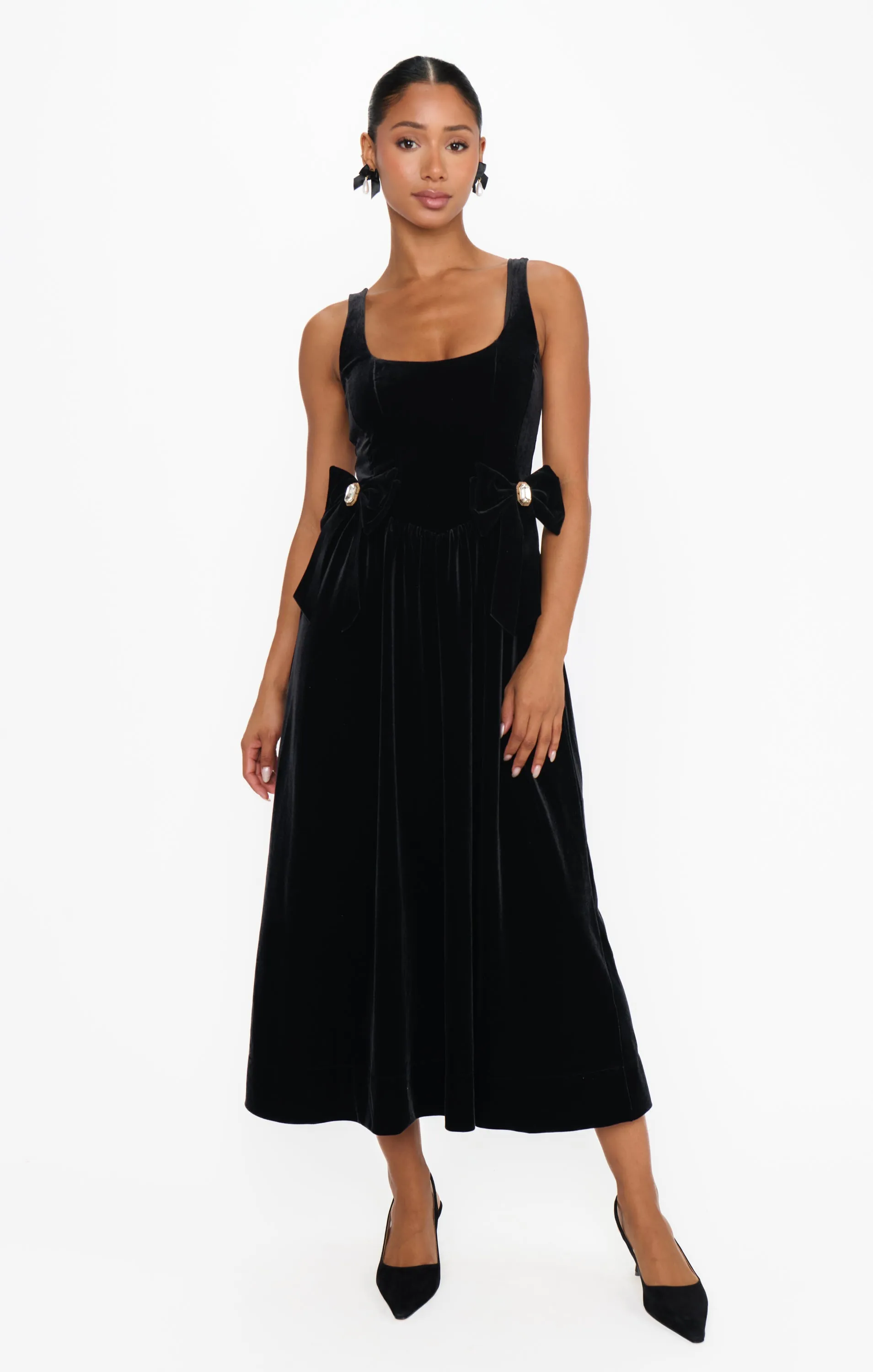 Ricci Midi Dress ~ Black Velvet sold by Show Me Your MuMu