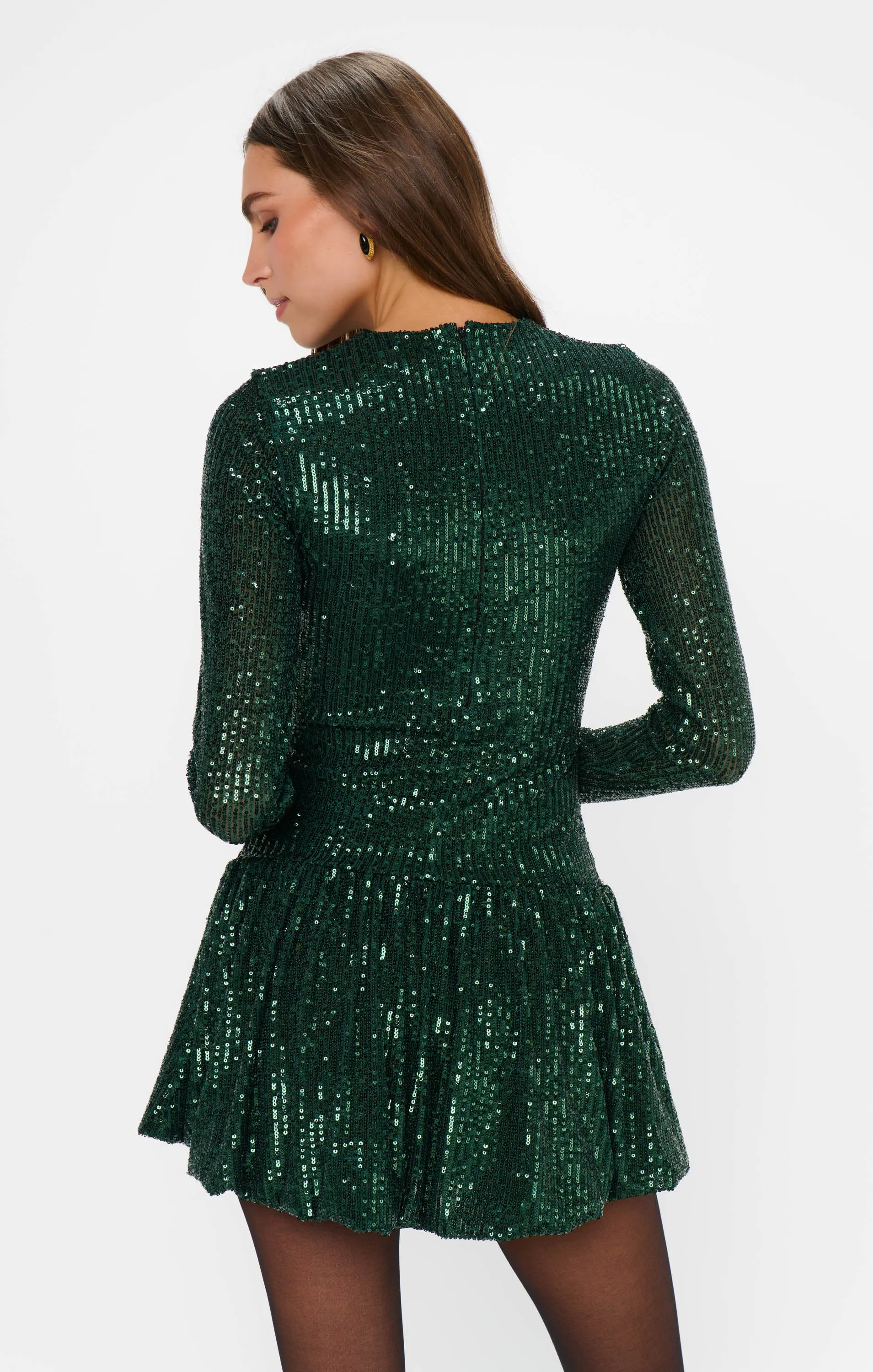 Zelda Mini Dress ~ Emerald Sequins sold by Show Me Your MuMu product image thumbnail 4