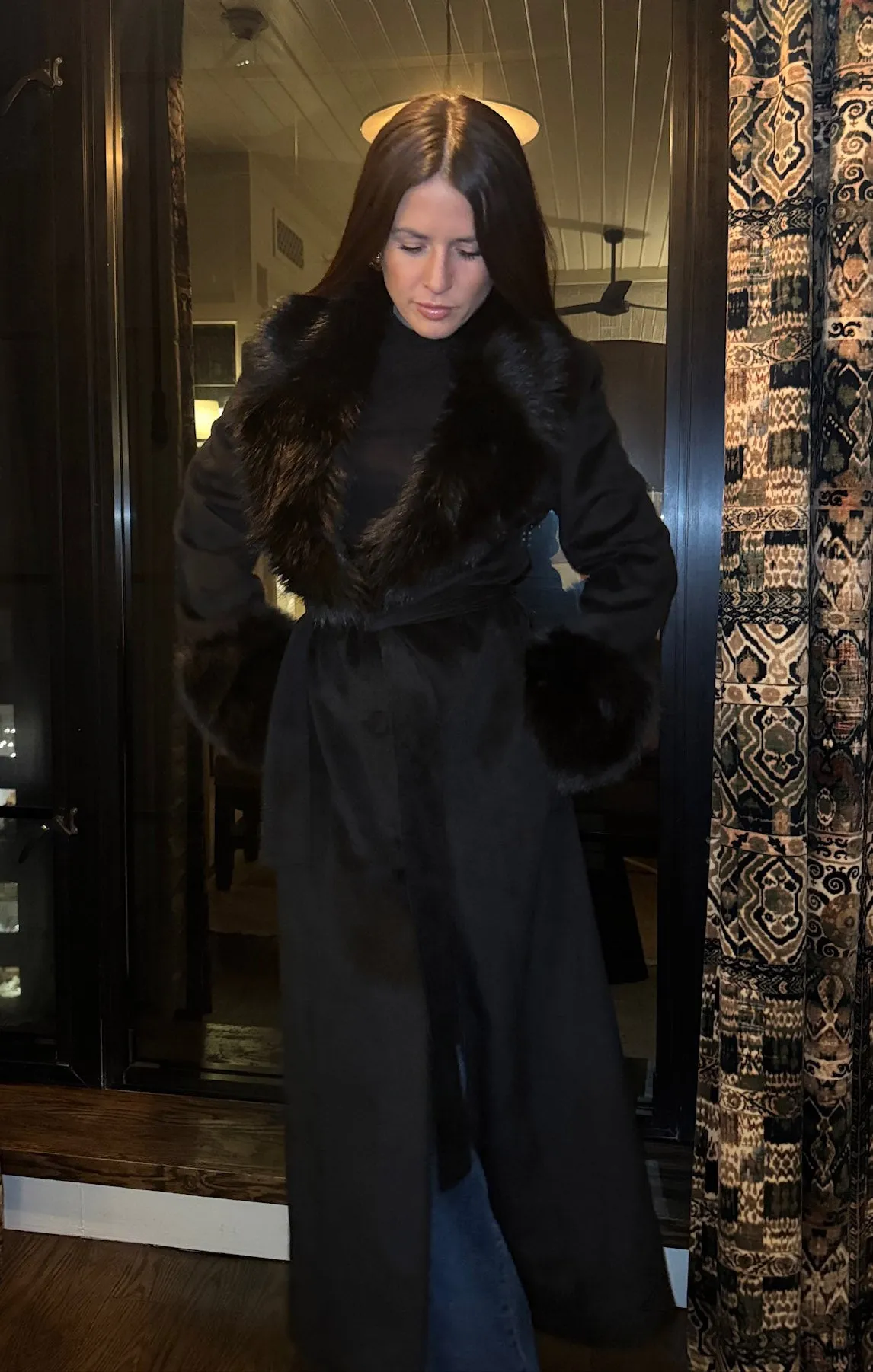 Checkroom Coat ~ Black with Faux Fur sold by Show Me Your MuMu product image thumbnail 2
