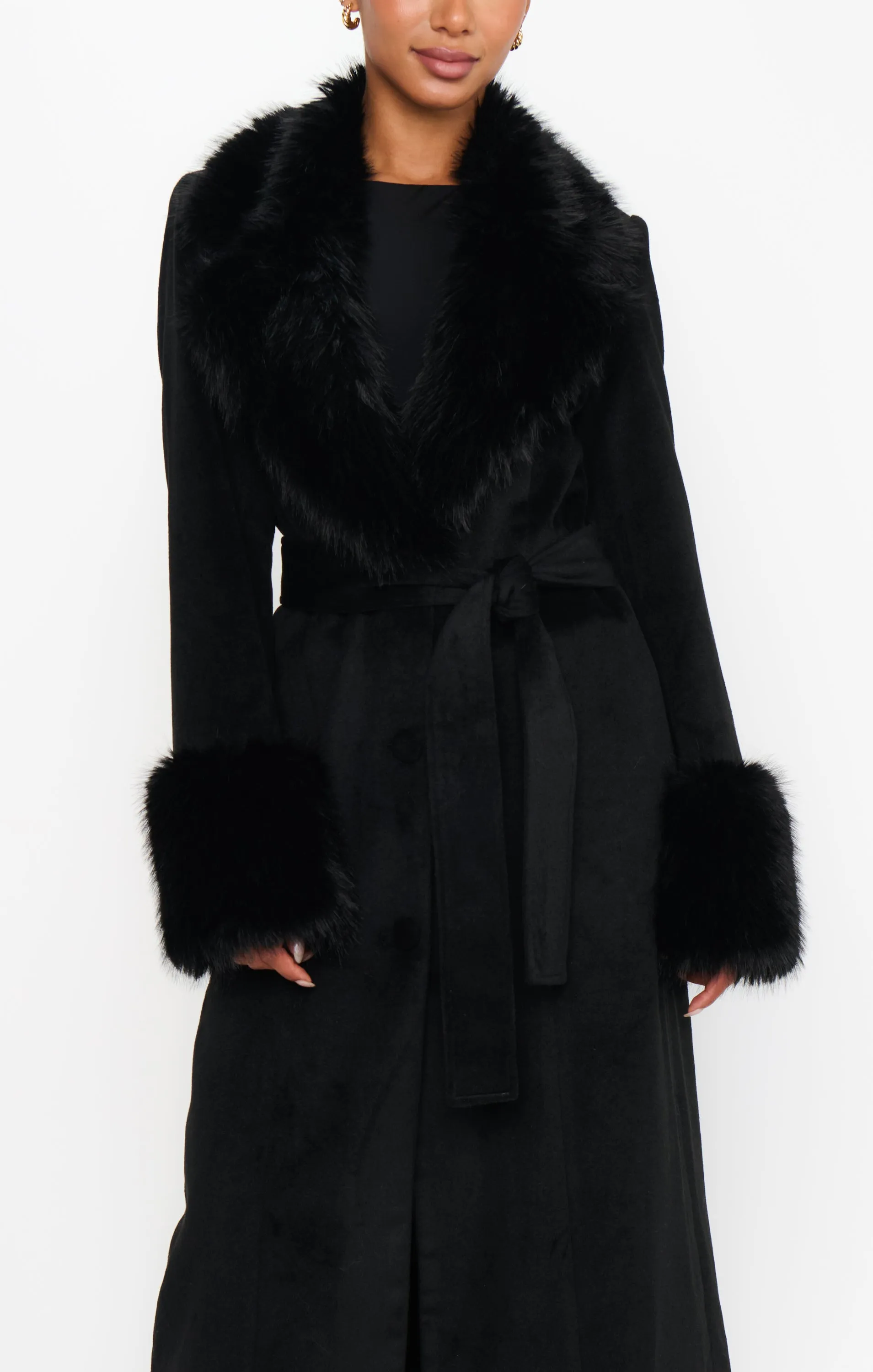 Checkroom Coat ~ Black with Faux Fur sold by Show Me Your MuMu product image thumbnail 3