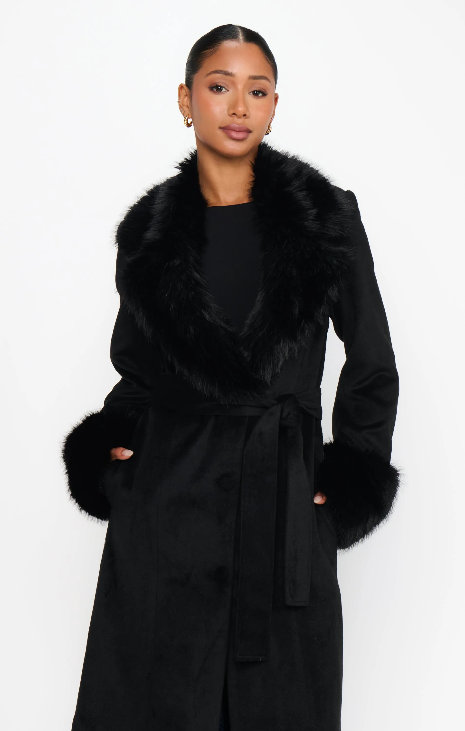 Checkroom Coat ~ Black with Faux Fur sold by Show Me Your MuMu product image thumbnail 5