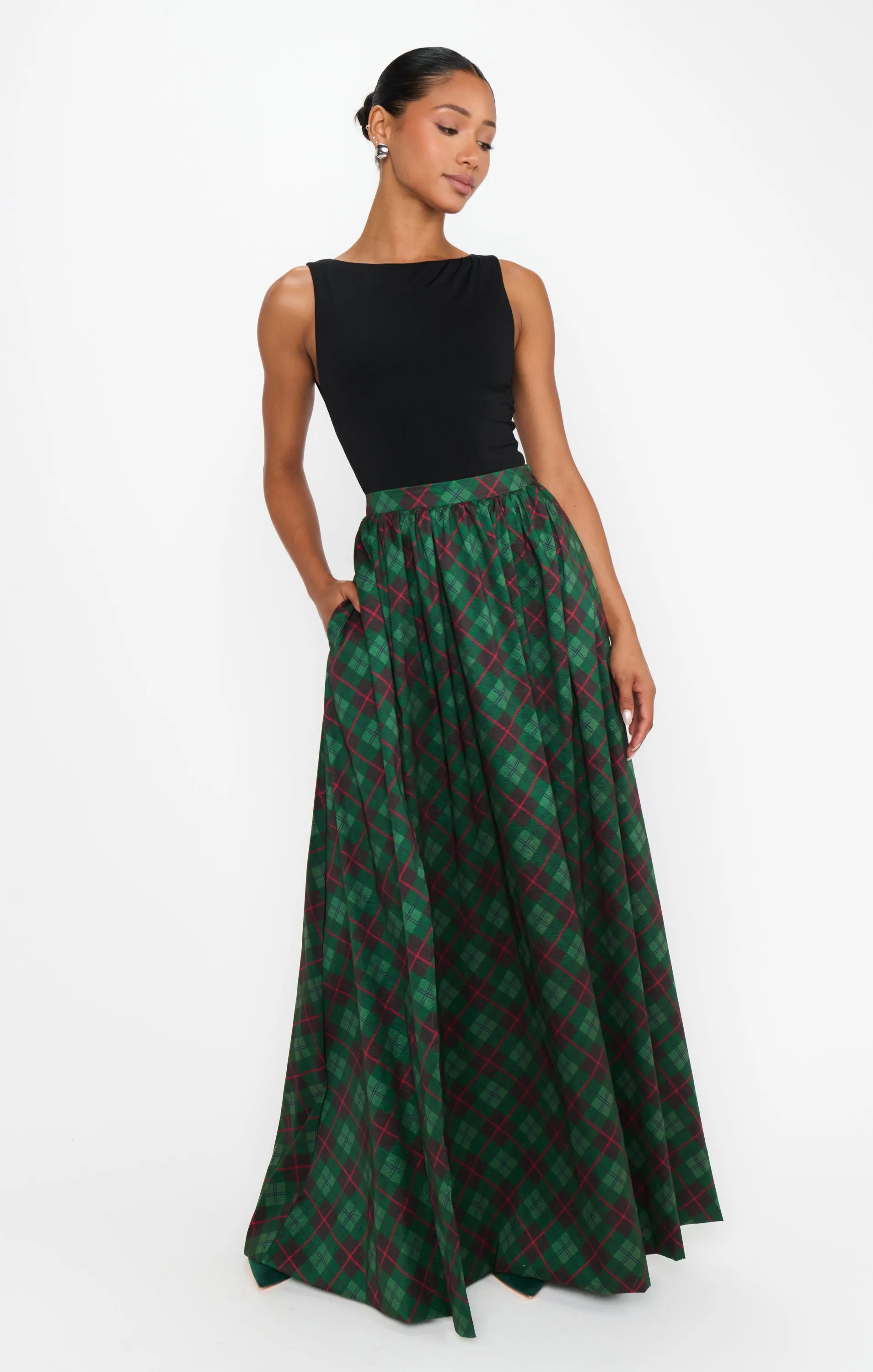Monroe Maxi Skirt ~ Mistletoe Plaid sold by Show Me Your MuMu product image thumbnail 3