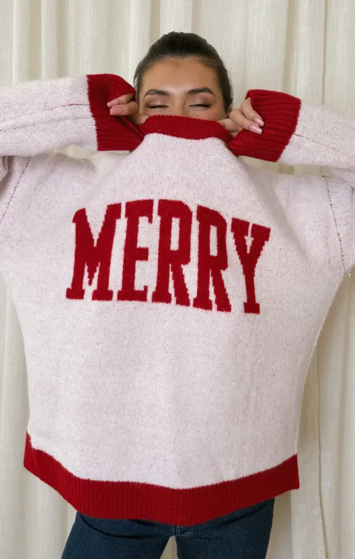 Classic Crewneck Sweater ~ Merry Graphic Knit sold by Show Me Your MuMu