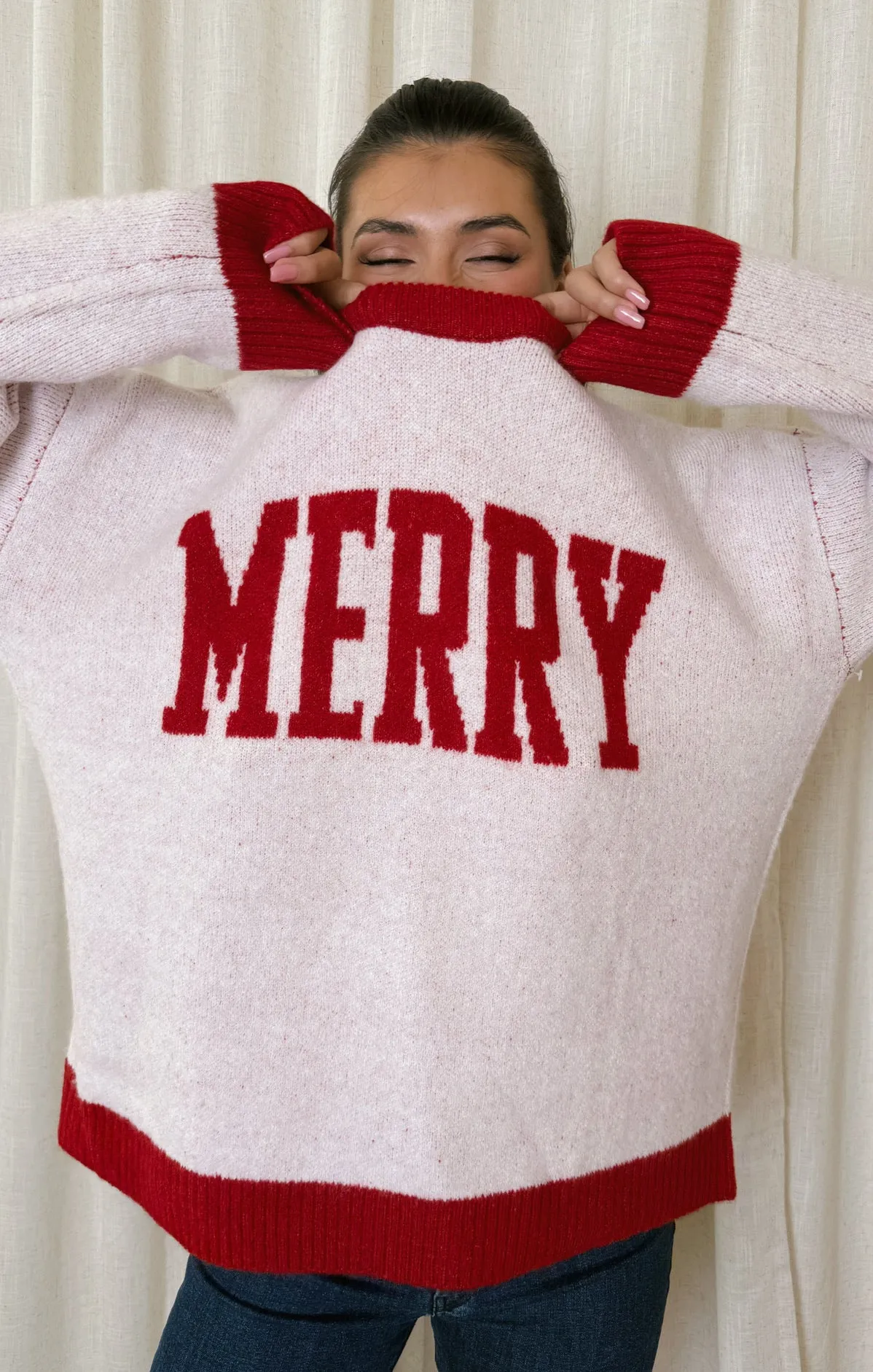 Classic Crewneck Sweater ~ Merry Graphic Knit sold by Show Me Your MuMu