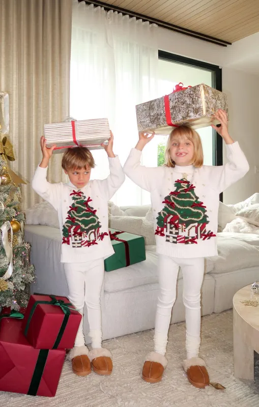 Little Fireside Sweater ~ Christmas Tree Knit sold by Show Me Your MuMu