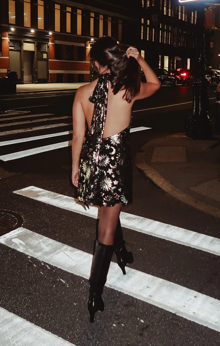 Lisa Mini Dress ~ Celestial Shimmer Chiffon sold by Show Me Your MuMu