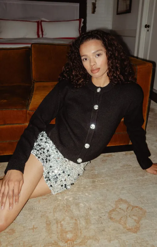 Maggie Cardigan ~ Black Knit sold by Show Me Your MuMu