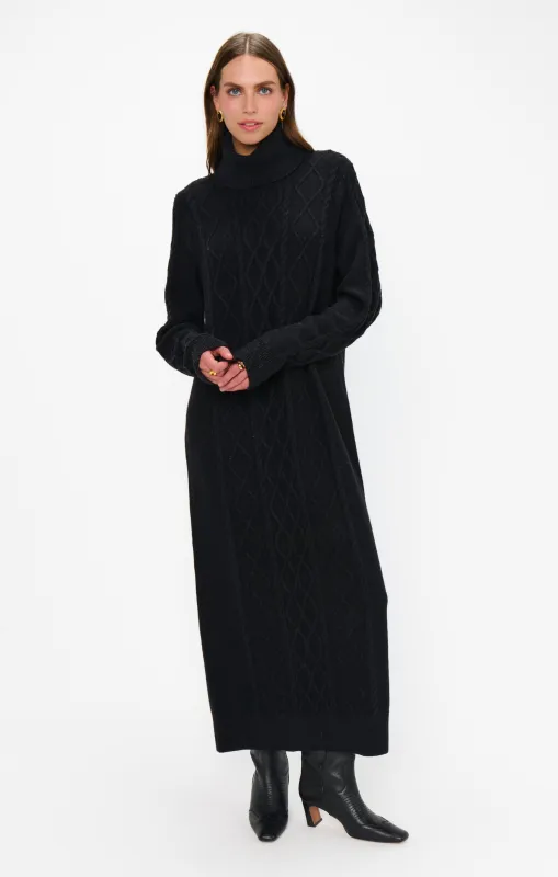 Montreal Midi Dress ~ Black Cable Knit sold by Show Me Your MuMu