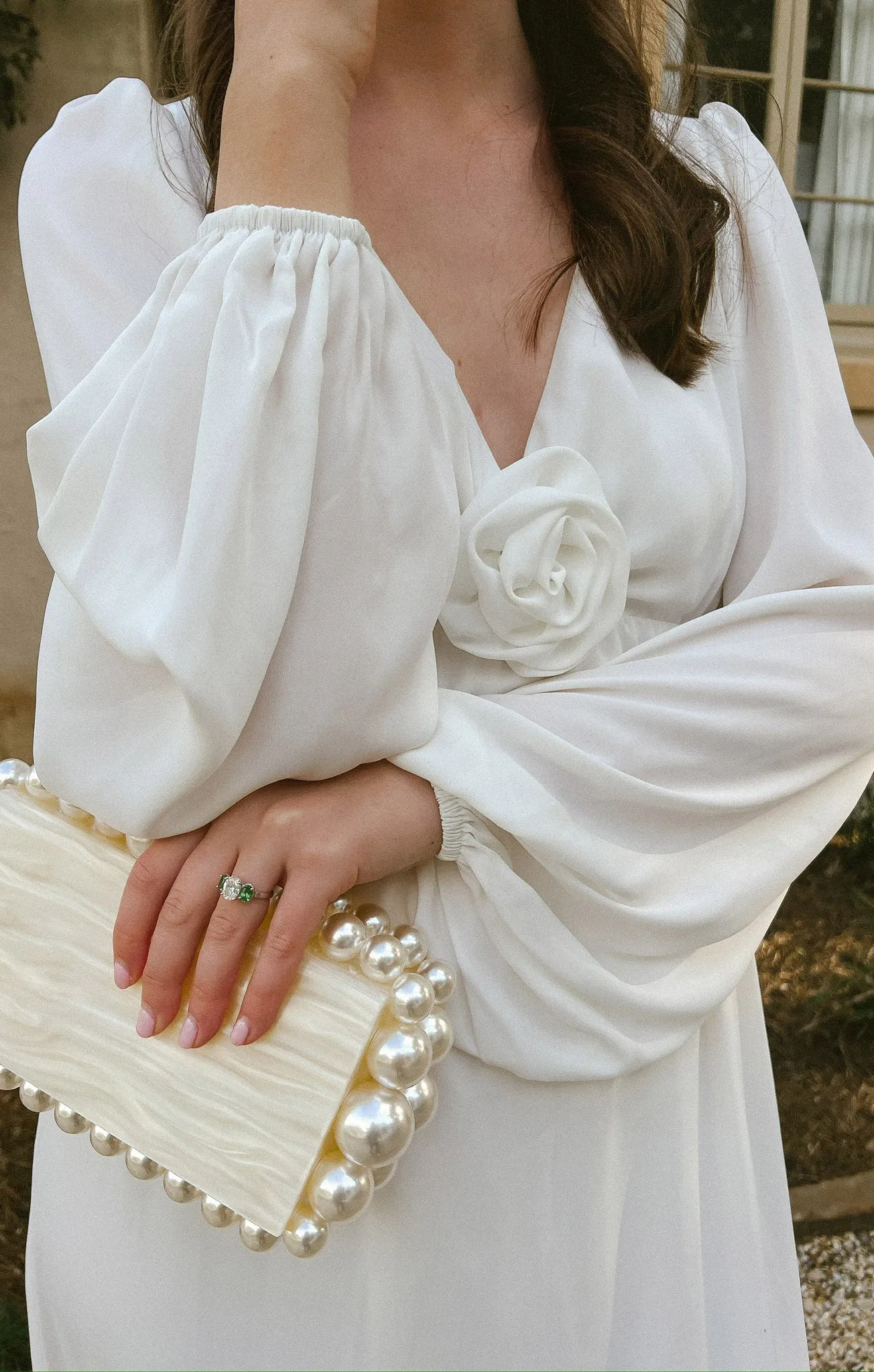 Rosetta Maxi Dress ~ White Silky Crepe sold by Show Me Your MuMu product image thumbnail 2