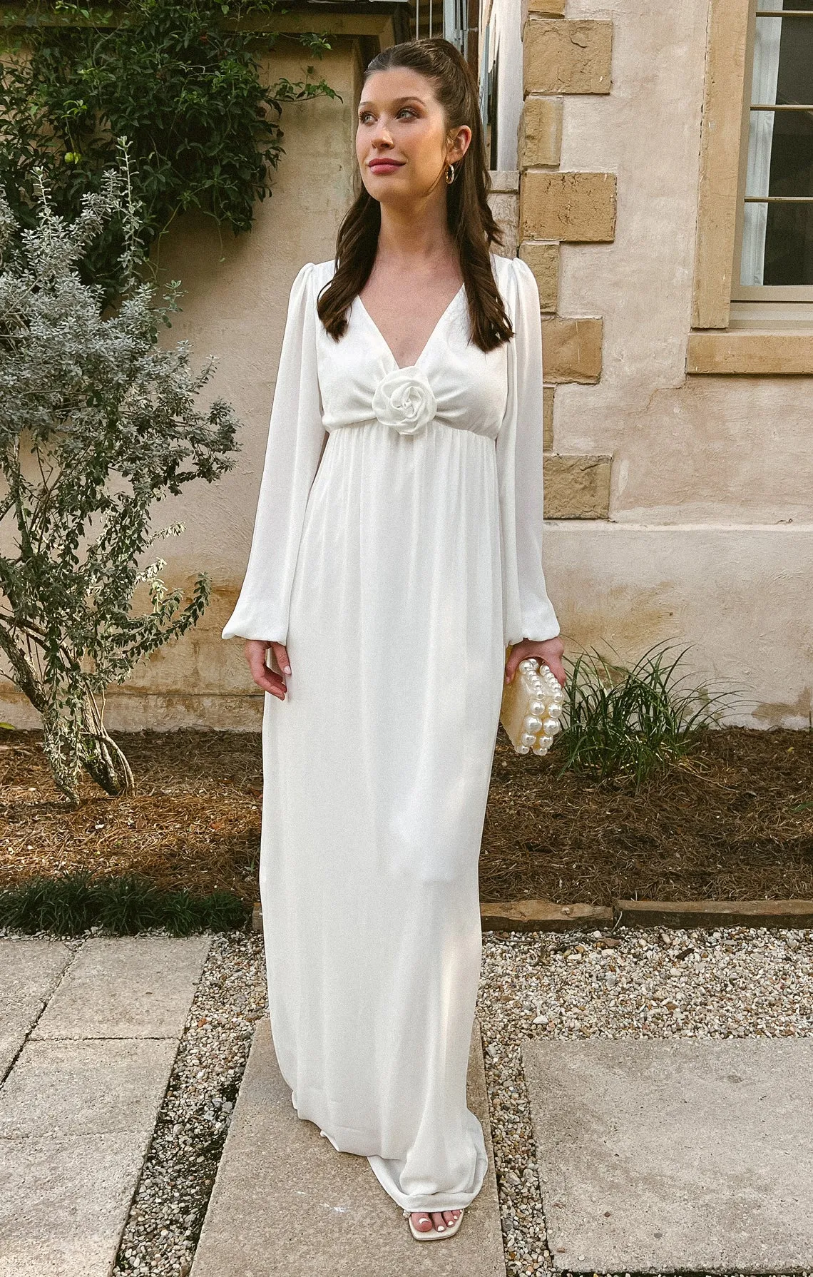 Rosetta Maxi Dress ~ White Silky Crepe sold by Show Me Your MuMu product image thumbnail 3