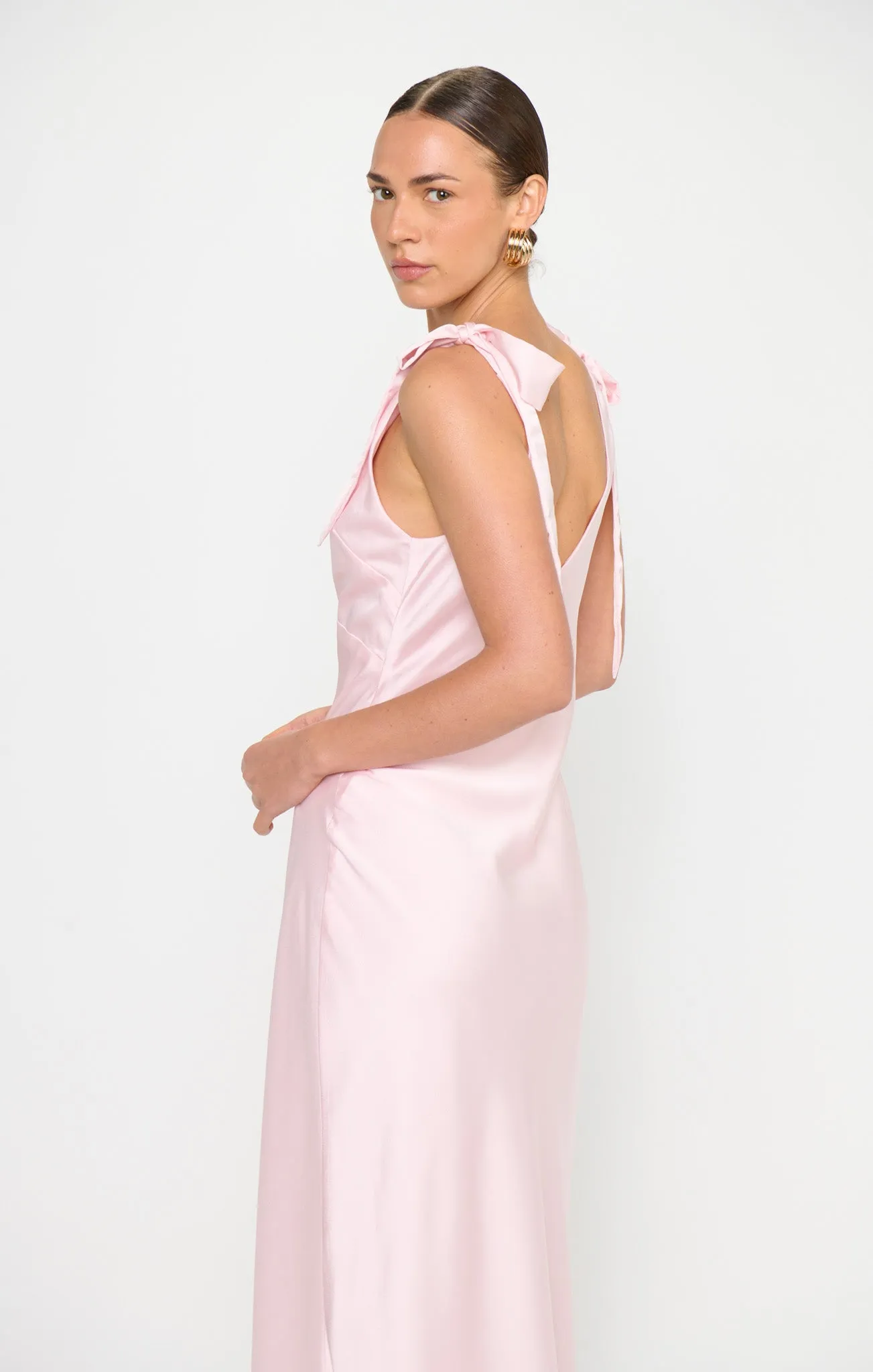 Emma Midi Dress ~ Powder Pink Luxe Satin sold by Show Me Your MuMu product image thumbnail 5