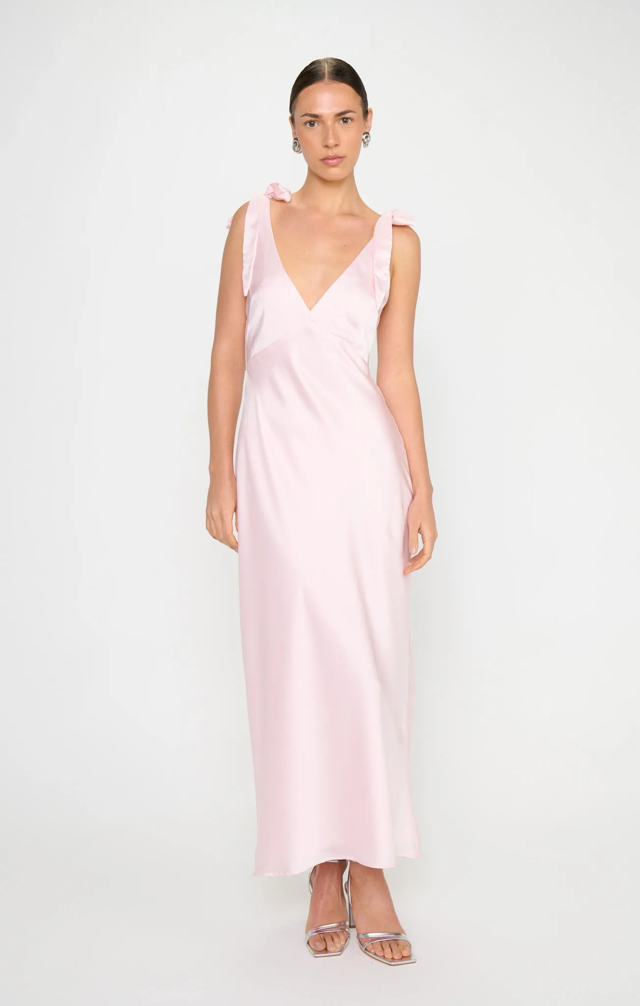 Emma Midi Dress ~ Powder Pink Luxe Satin sold by Show Me Your MuMu product image thumbnail 3