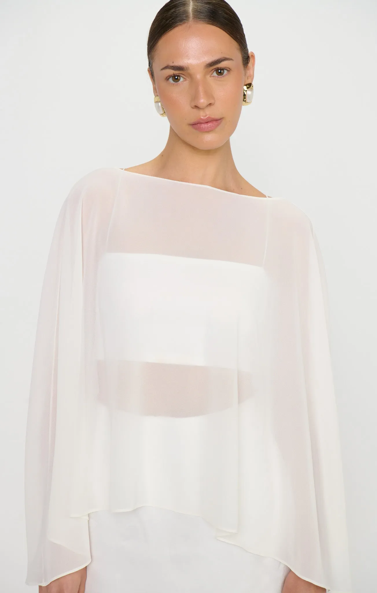 Cherish Cape ~ Wedding Cake Chiffon sold by Show Me Your MuMu product image thumbnail 4