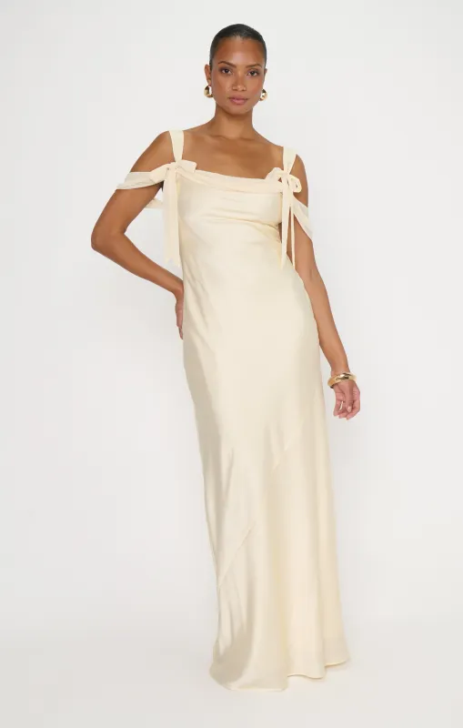Bella Maxi Dress ~ Buttercream Luxe Satin made by Show Me Your MuMu