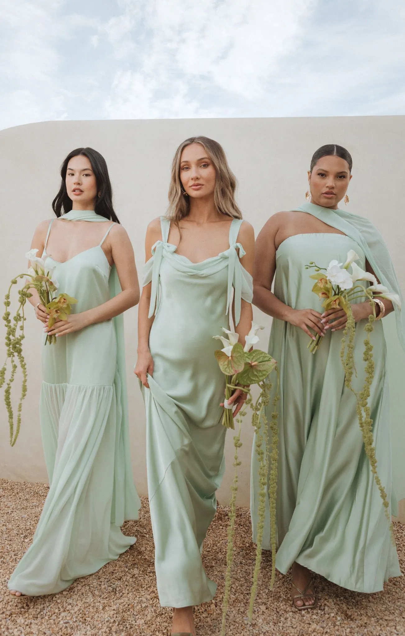 Bella Maxi Dress ~ Pistachio Luxe Satin sold by Show Me Your MuMu product image thumbnail 2