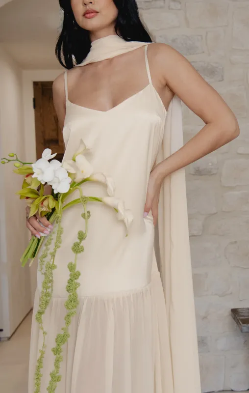 Dalia Maxi Dress ~ Buttercream Luxe Satin sold by Show Me Your MuMu