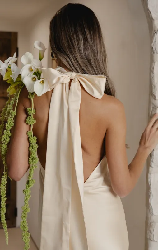 Lisa Maxi Dress ~ Buttercream Luxe Satin sold by Show Me Your MuMu