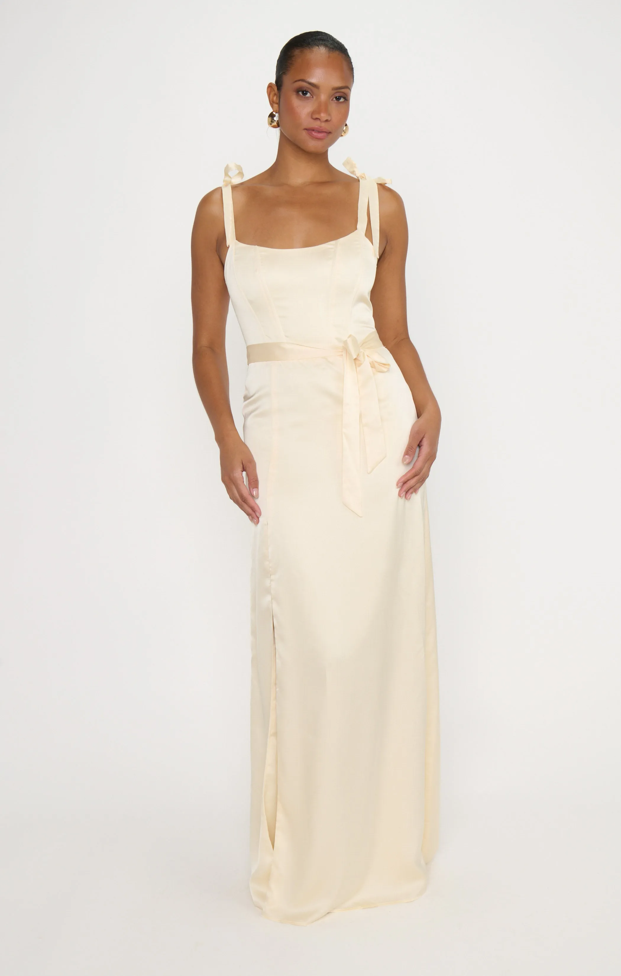 Willow Maxi Dress ~ Buttercream Luxe Satin sold by Show Me Your MuMu