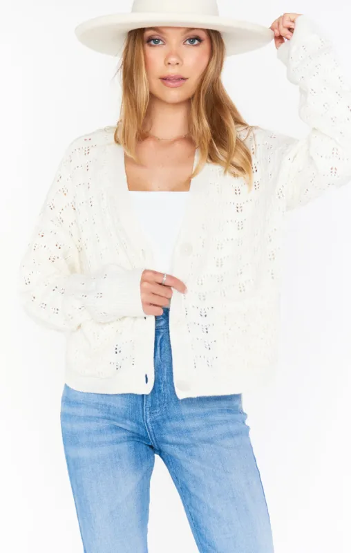Quinn Cardi ~ White Knit sold by Show Me Your MuMu
