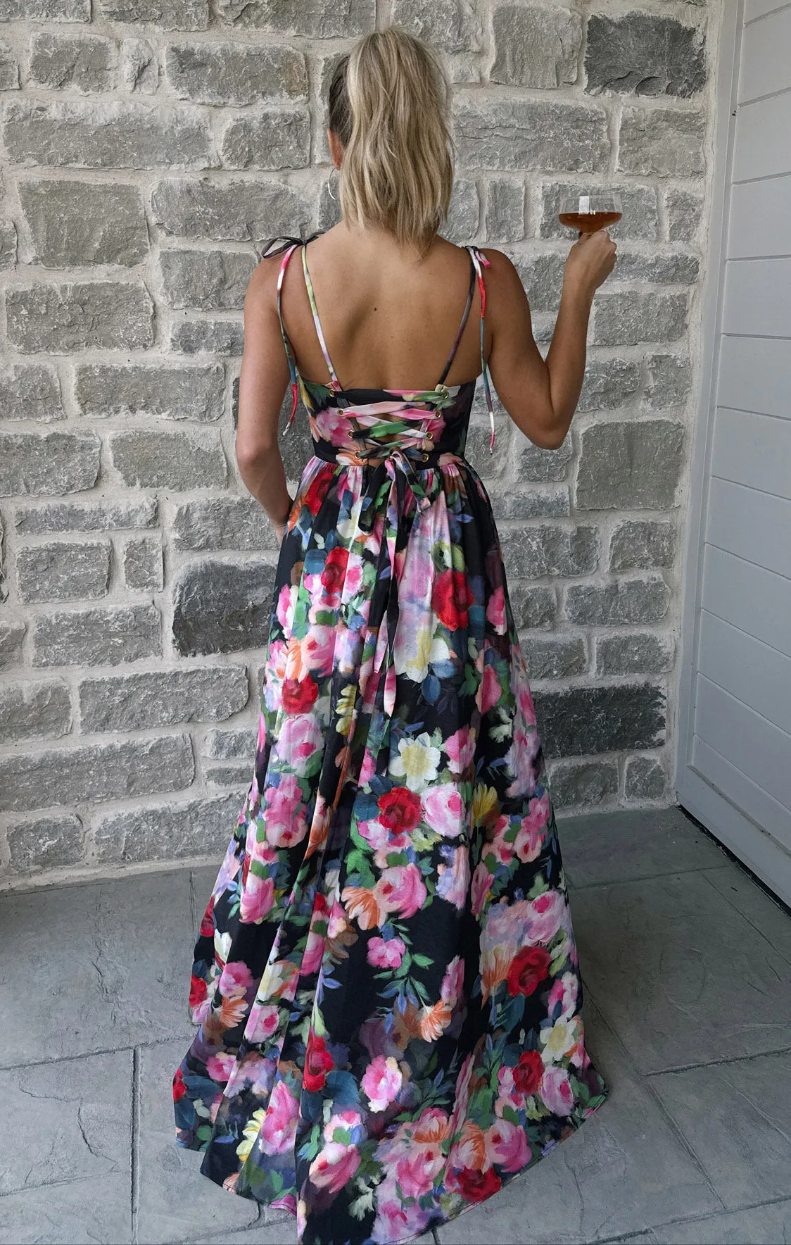 Juliet Maxi Dress ~ Moonlit Garden Gala Taffeta sold by Show Me Your MuMu product image thumbnail 5