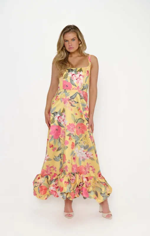 Rebecca Midi Dress ~ Mimosa Floral Taffeta made by Show Me Your MuMu