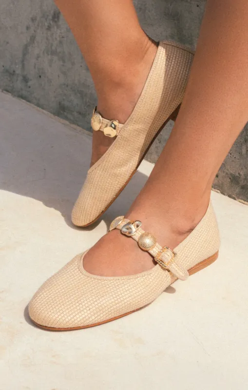 Dolce Vita Relan Ballet Flat ~ Light Natural Raffia sold by Show Me Your MuMu