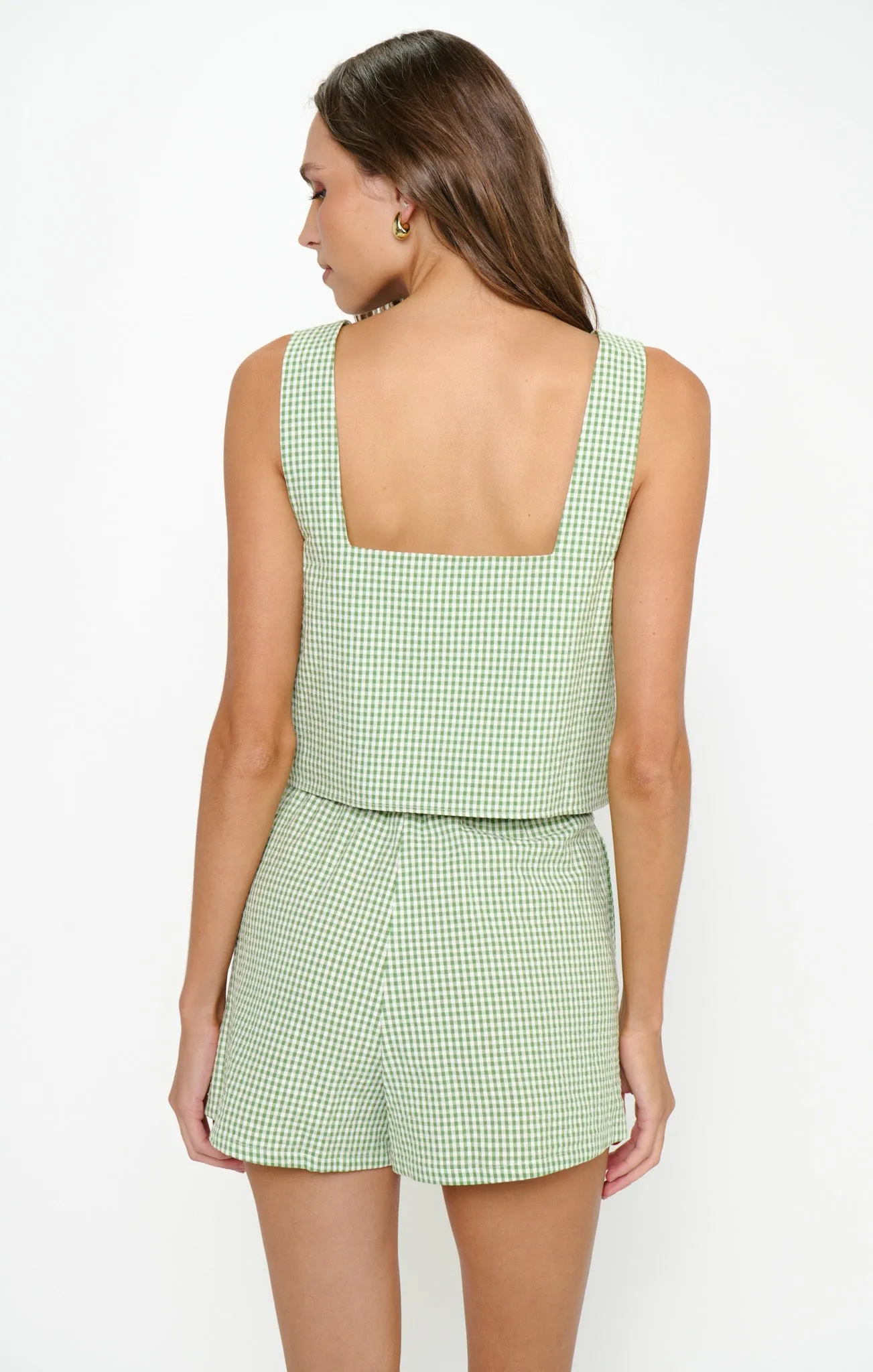 Maren Top ~ Field Green Gingham sold by Show Me Your MuMu product image thumbnail 5