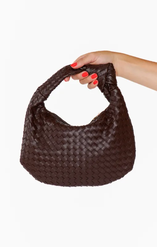 Melie Bianco Willow Woven Bag ~ Espresso sold by Show Me Your MuMu