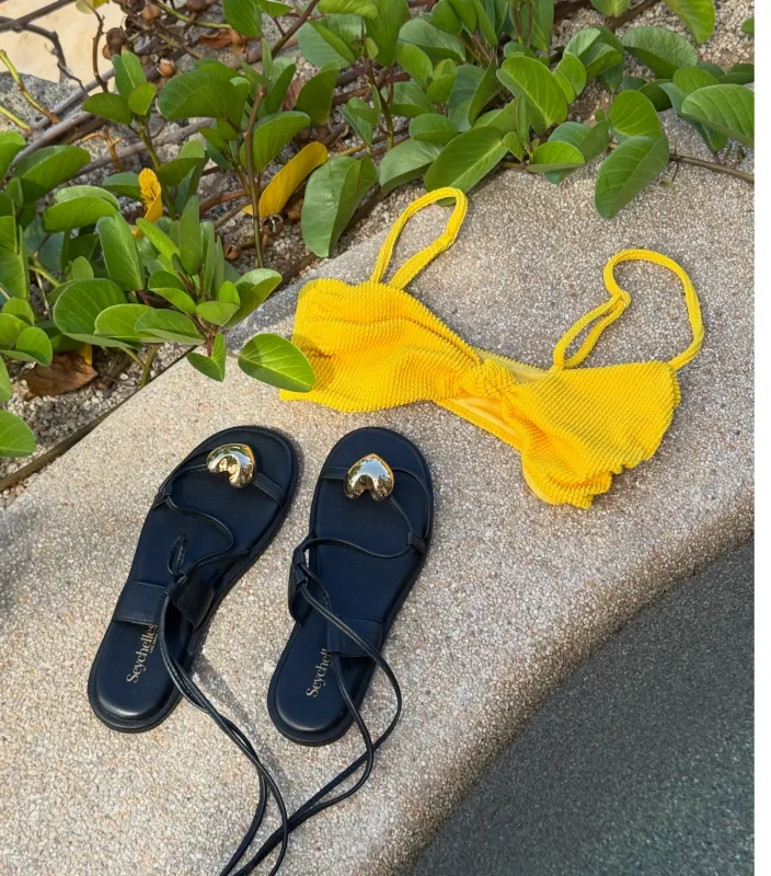 Seychells Take You There Sandal ~ Black made by Show Me Your MuMu