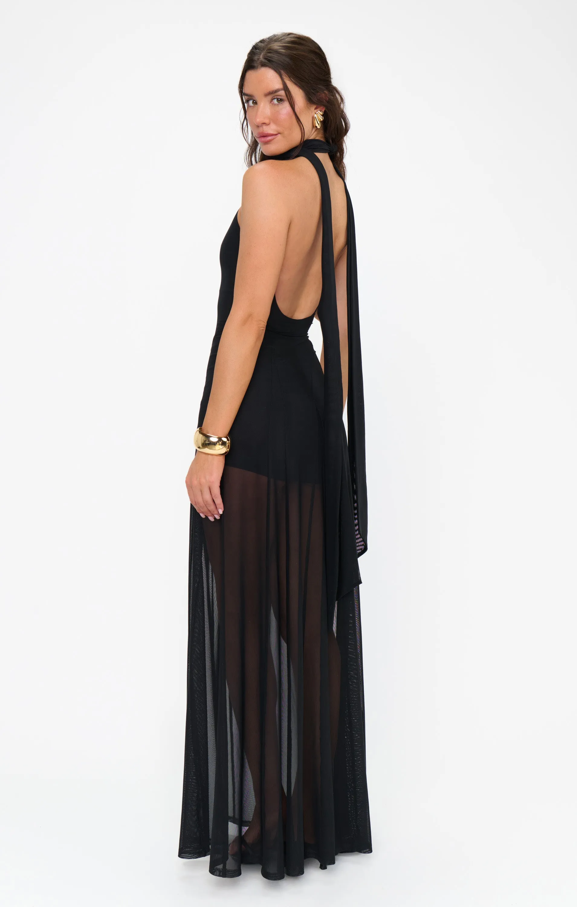 Katia Maxi Dress ~ Black Mesh sold by Show Me Your MuMu