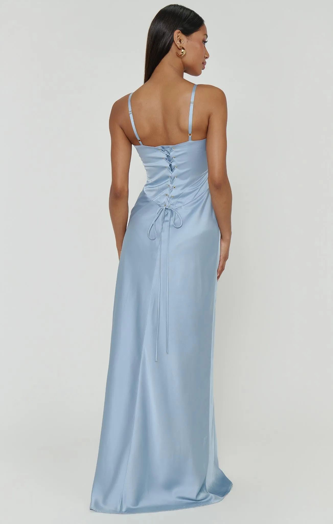 Logan Dress ~ Steel Blue Luxe Satin sold by Show Me Your MuMu product image thumbnail 5