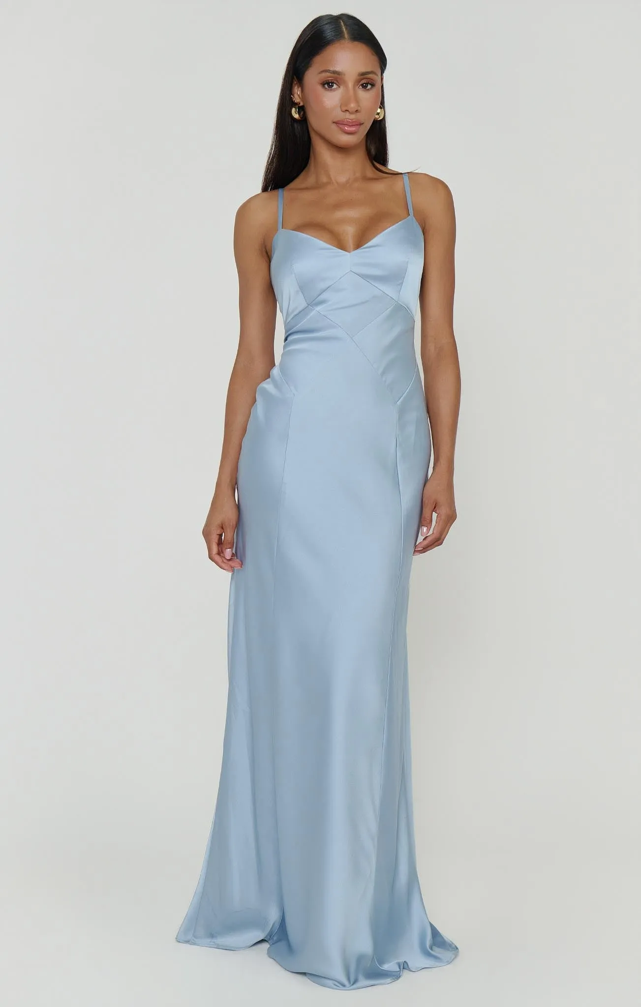 Logan Dress ~ Steel Blue Luxe Satin sold by Show Me Your MuMu product image thumbnail 3