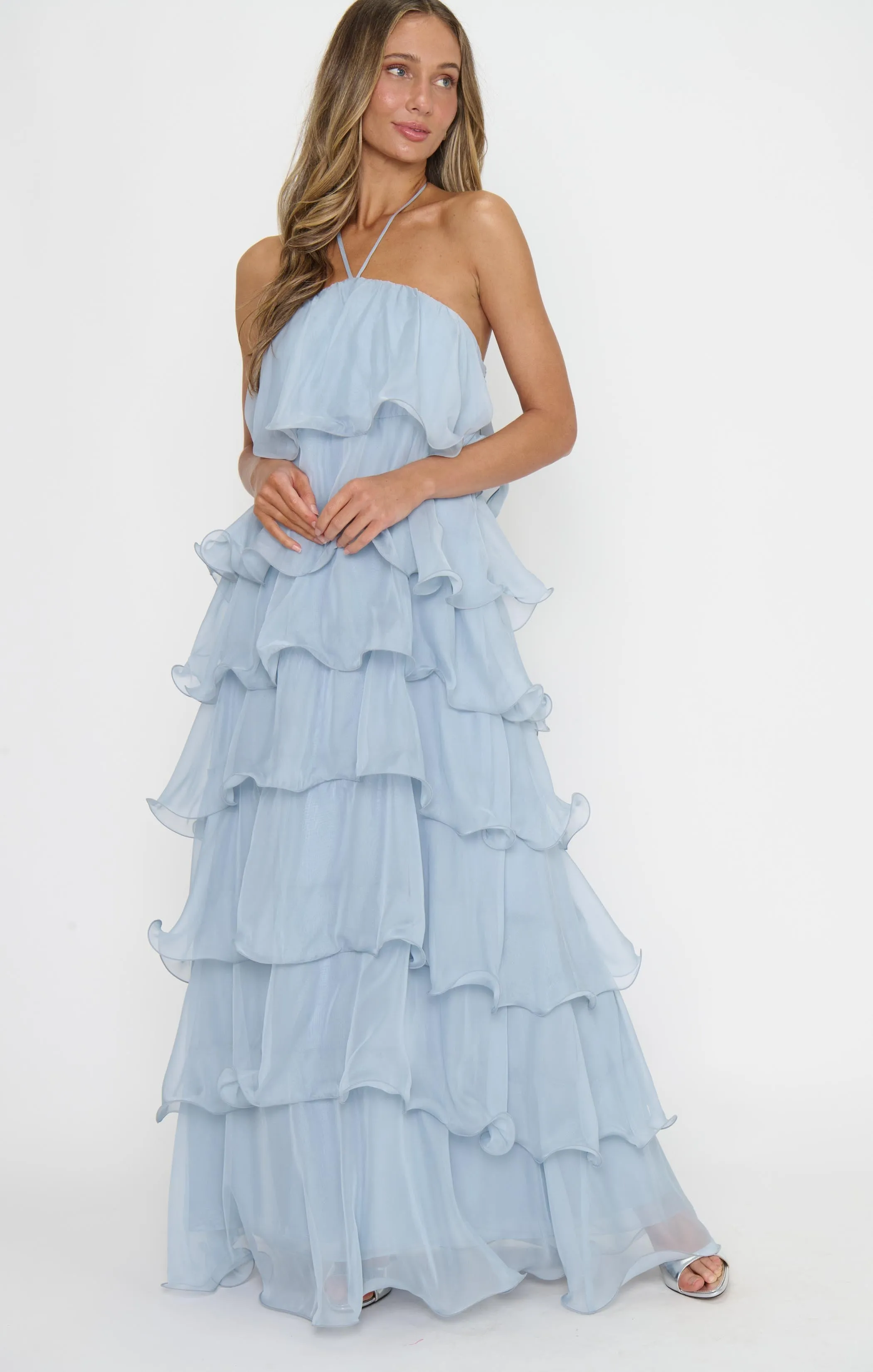 Kelsey Maxi ~ Steel Blue Chiffon sold by Show Me Your MuMu product image thumbnail 3