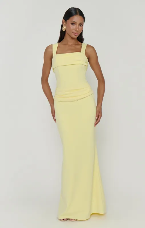 Danielle Maxi Dress ~ Pale Yellow Stretch made by Show Me Your MuMu