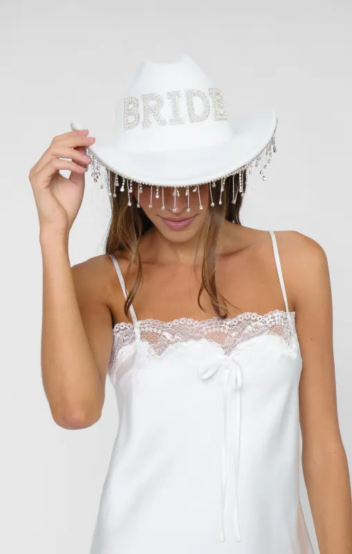 Diamond Darling Bride Hat ~ White made by Show Me Your MuMu