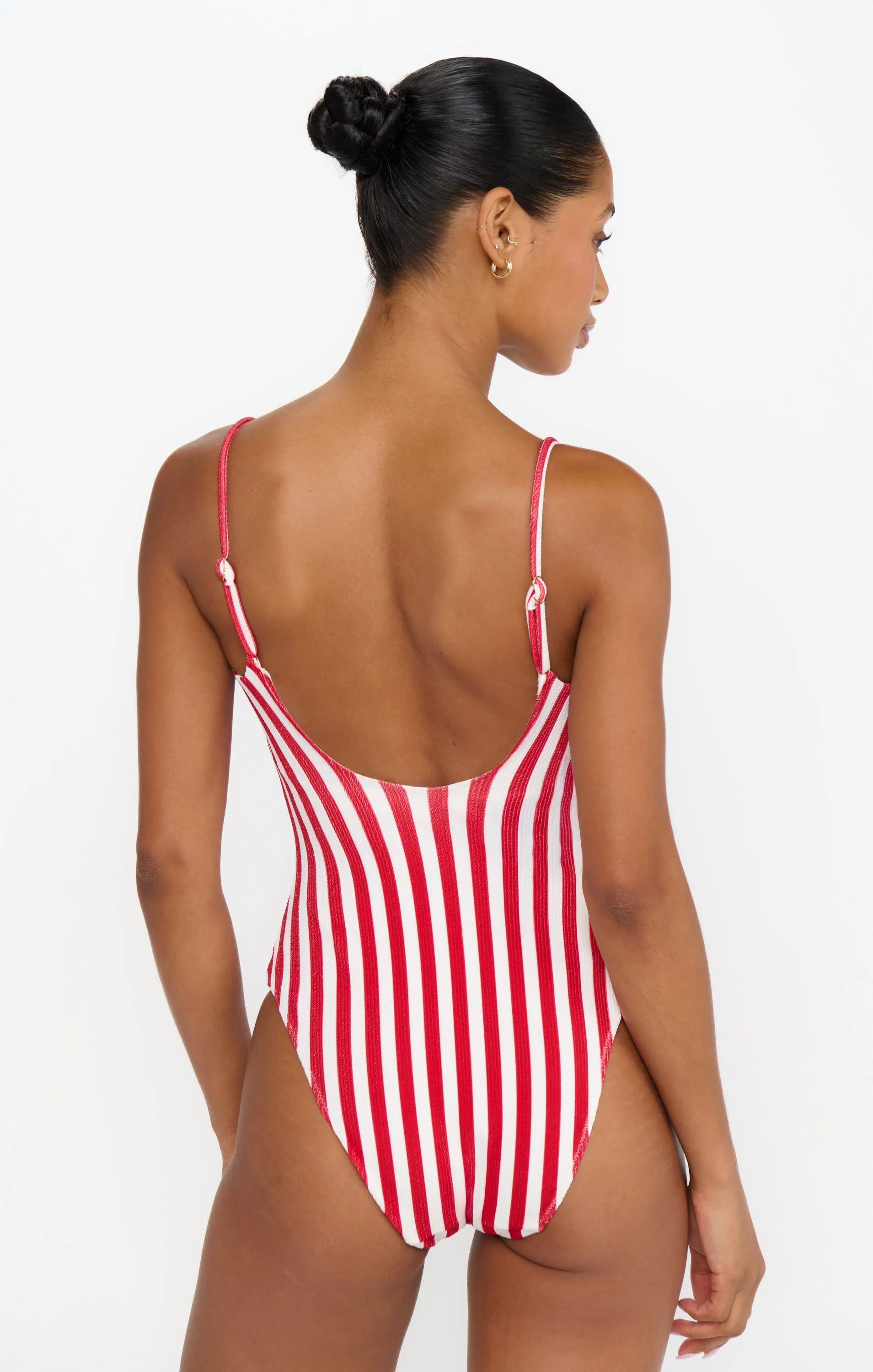 Bells Beach One Piece ~ Red Stripe Contour Scrunch sold by Show Me Your MuMu product image thumbnail 2