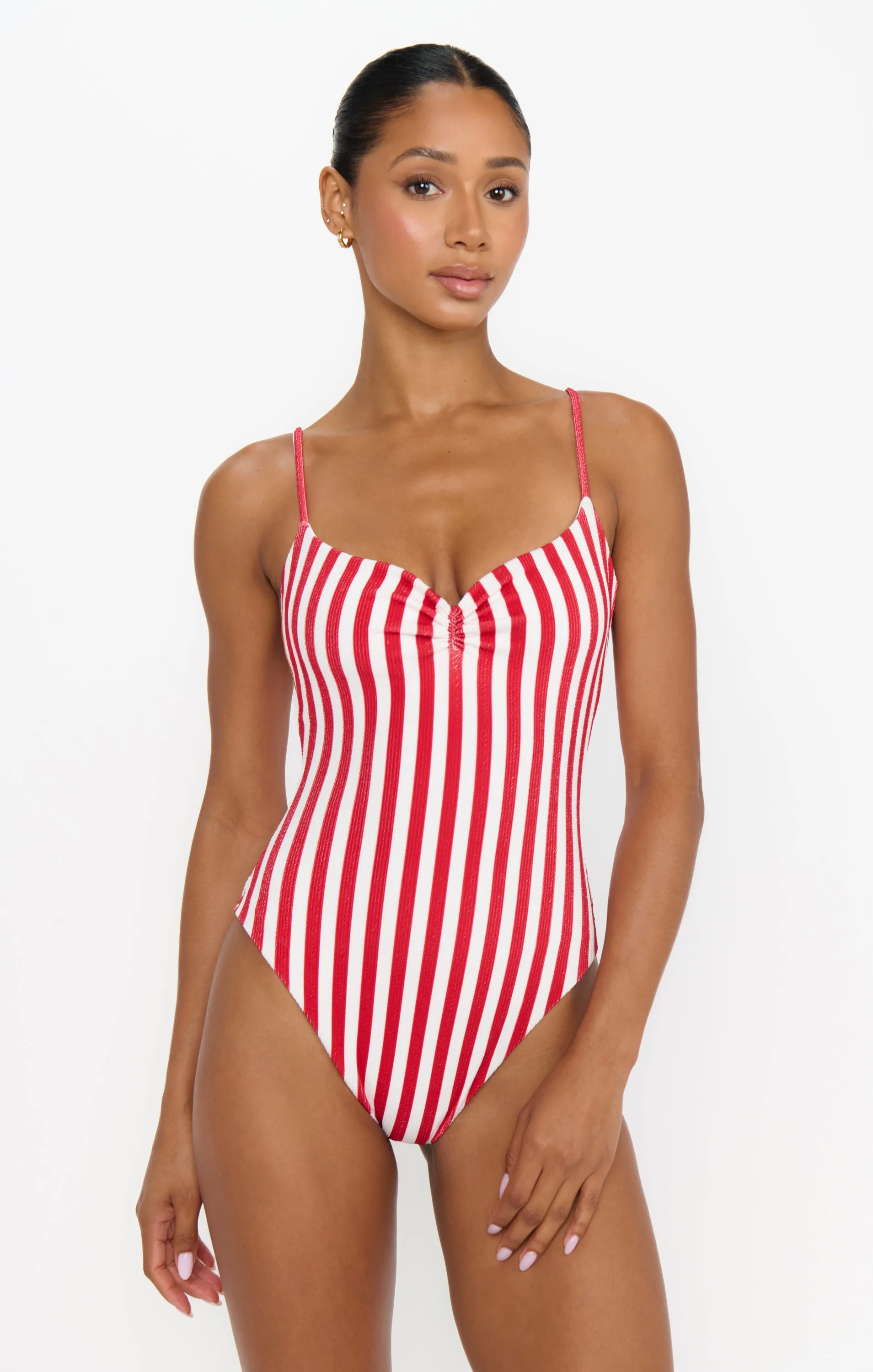 Bells Beach One Piece ~ Red Stripe Contour Scrunch sold by Show Me Your MuMu product image thumbnail 3
