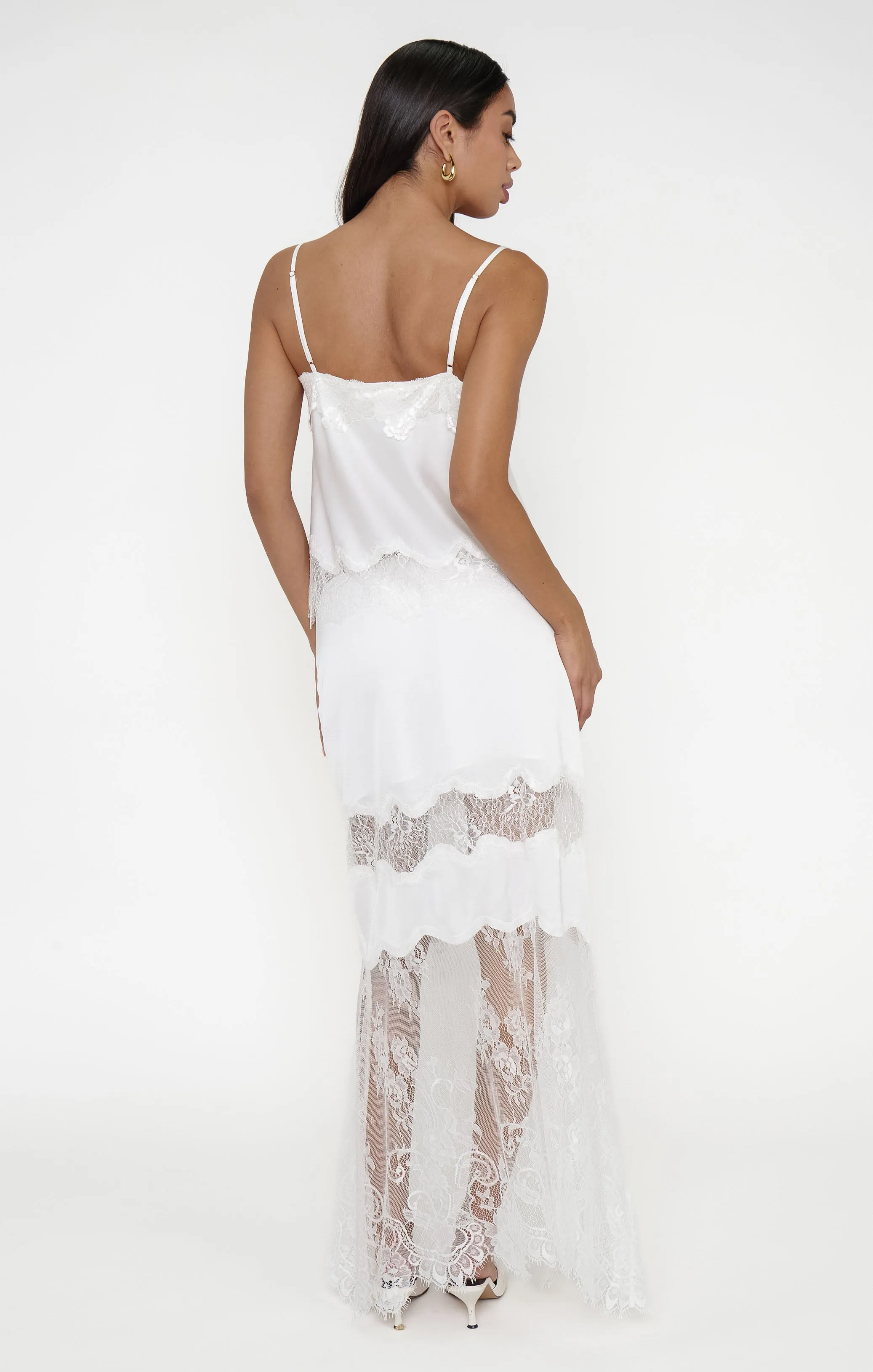 Gracie Maxi Skirt ~ Ivory Luxe Satin sold by Show Me Your MuMu product image thumbnail 3