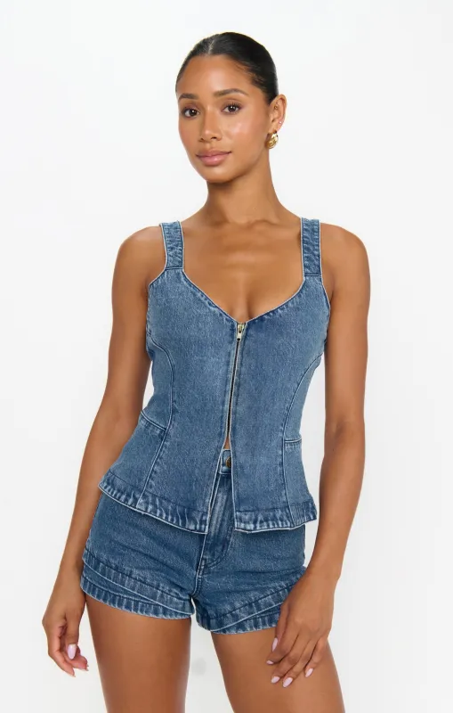 Shay Corset Top ~ Waterfall Blue made by Show Me Your MuMu