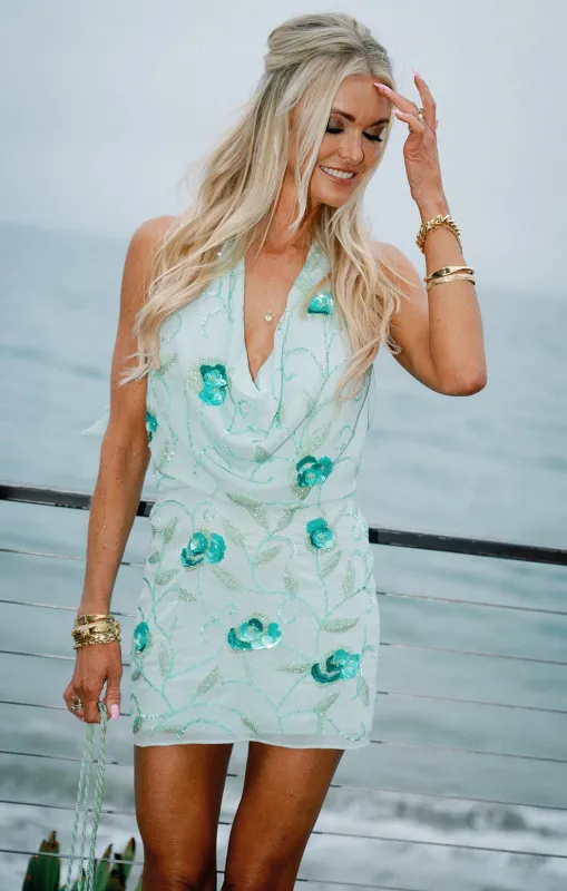 Lane Mini Dress ~ Seaglass Sequins made by Show Me Your MuMu