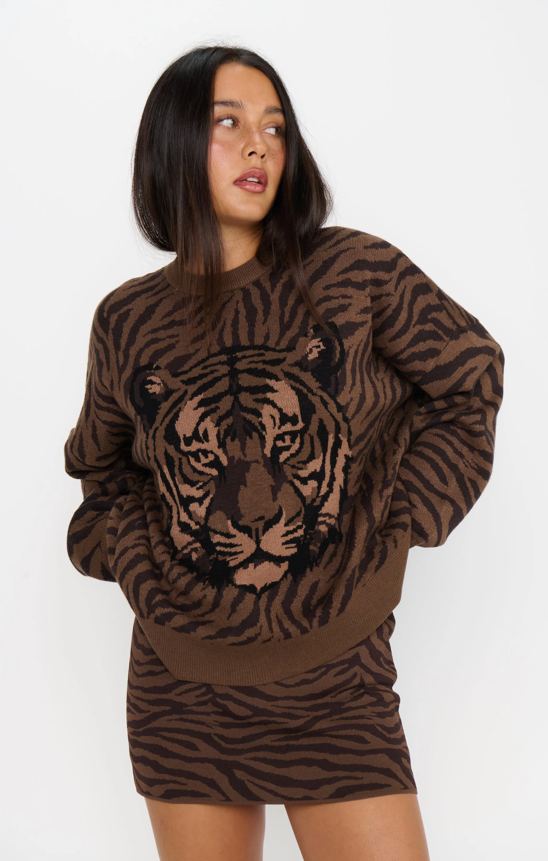 Seasons Sweater ~ Wild Tiger Graphic Knit sold by Show Me Your MuMu product image thumbnail 4