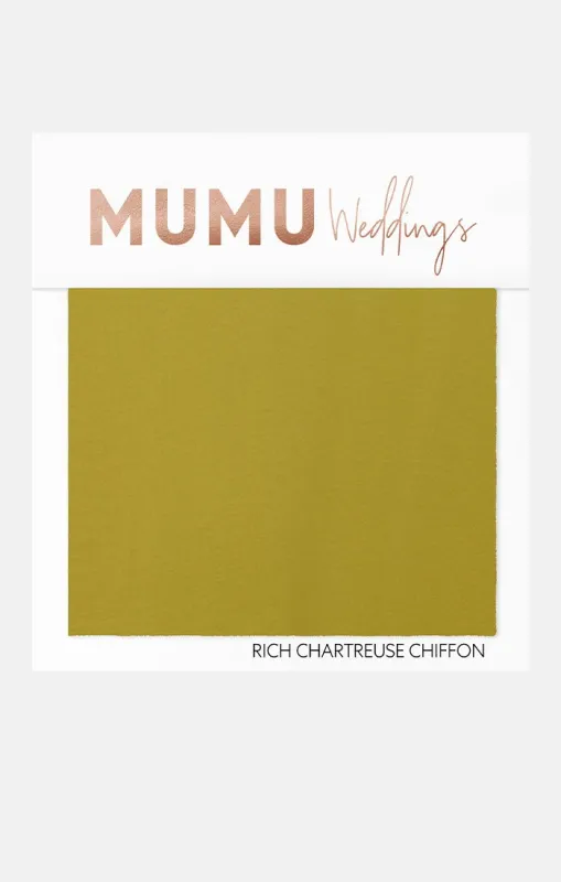 Bridesmaid Fabric Swatch ~ Rich Chartreuse Chiffon made by Show Me Your MuMu