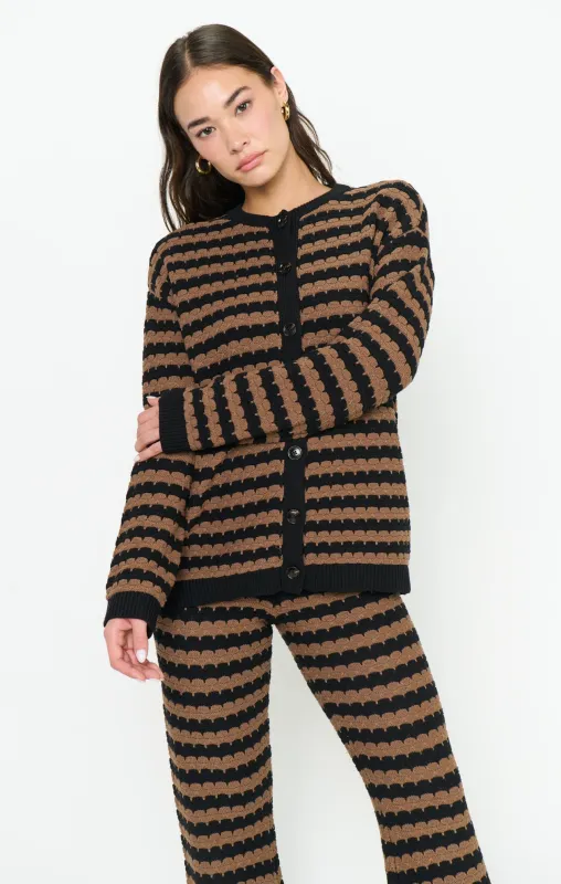 Inez Cardigan ~ Coffee Stripe Knit made by Show Me Your MuMu