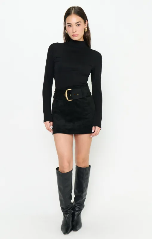 Maverick Mini Skirt ~ Black Faux Suede made by Show Me Your MuMu