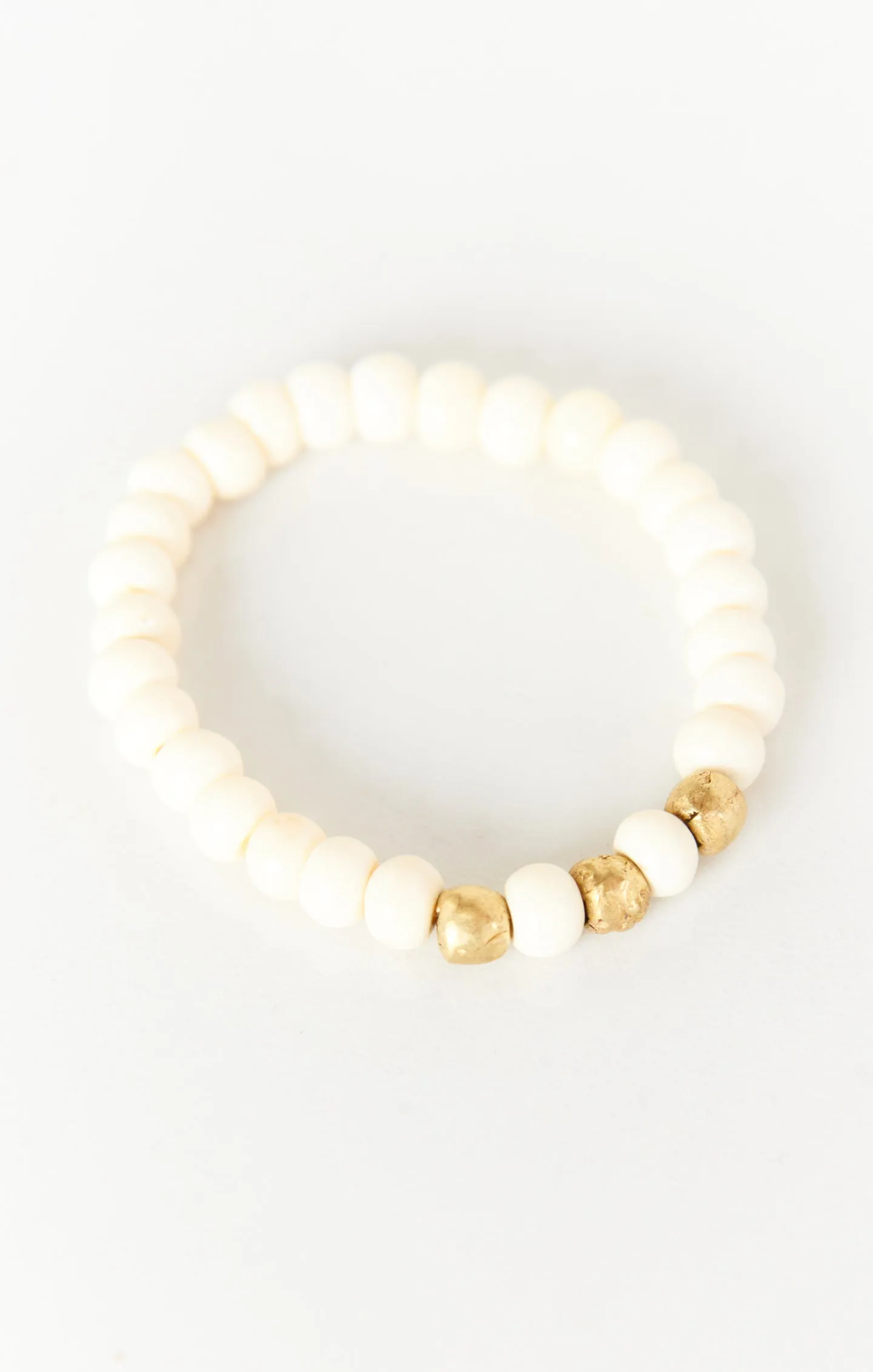 Jonesy Wood Stretch Bracelet ~ Bone Beaded sold by Show Me Your MuMu