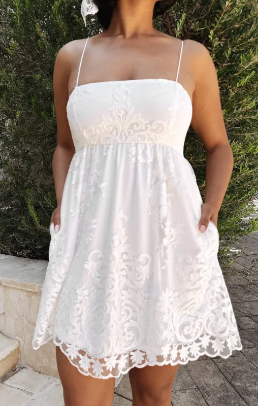 Avery Mini Dress ~ Adorning Lace White sold by Show Me Your MuMu