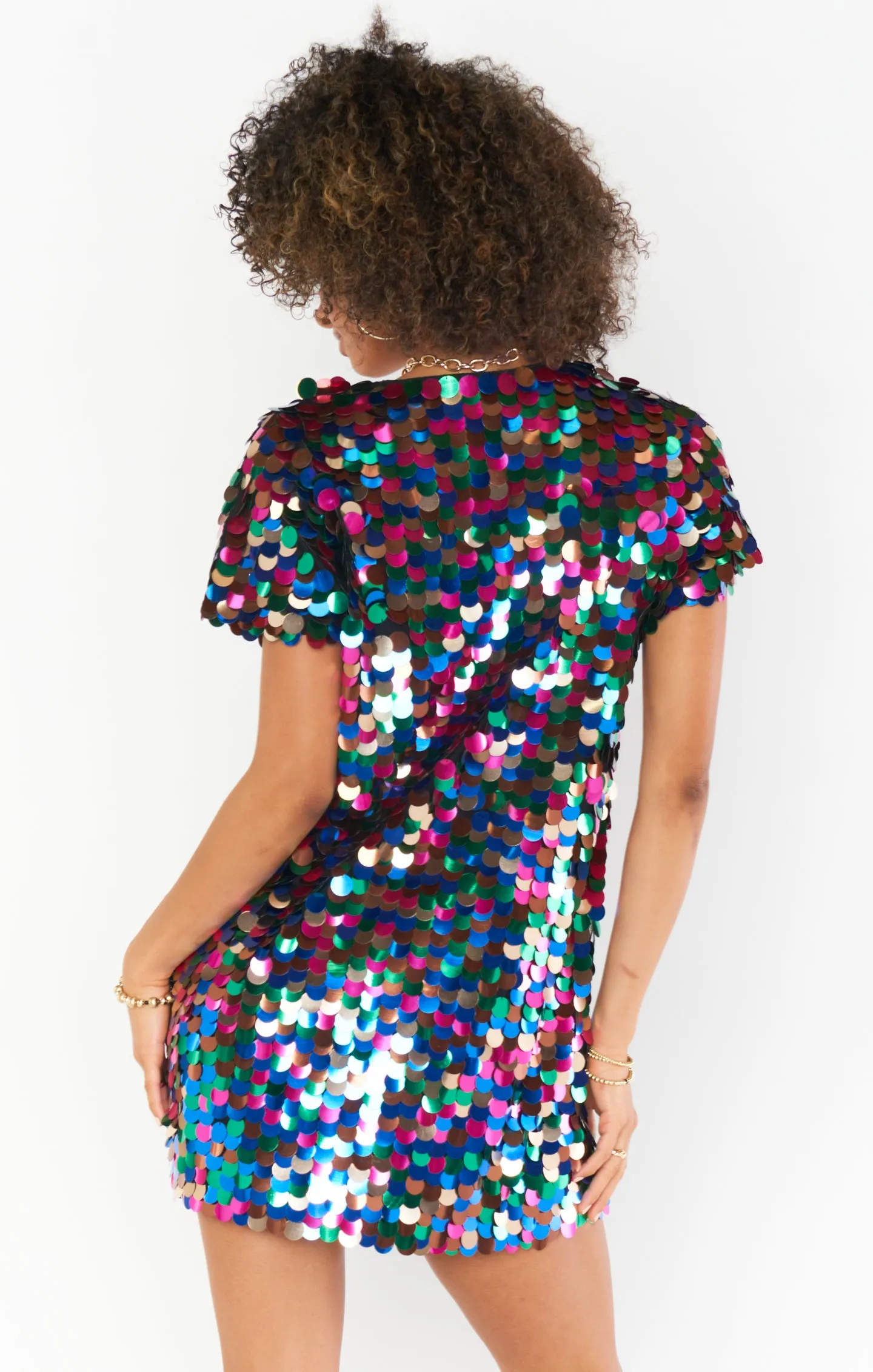 Emi Mini Dress ~ Rainbow Sequins sold by Show Me Your MuMu product image thumbnail 5